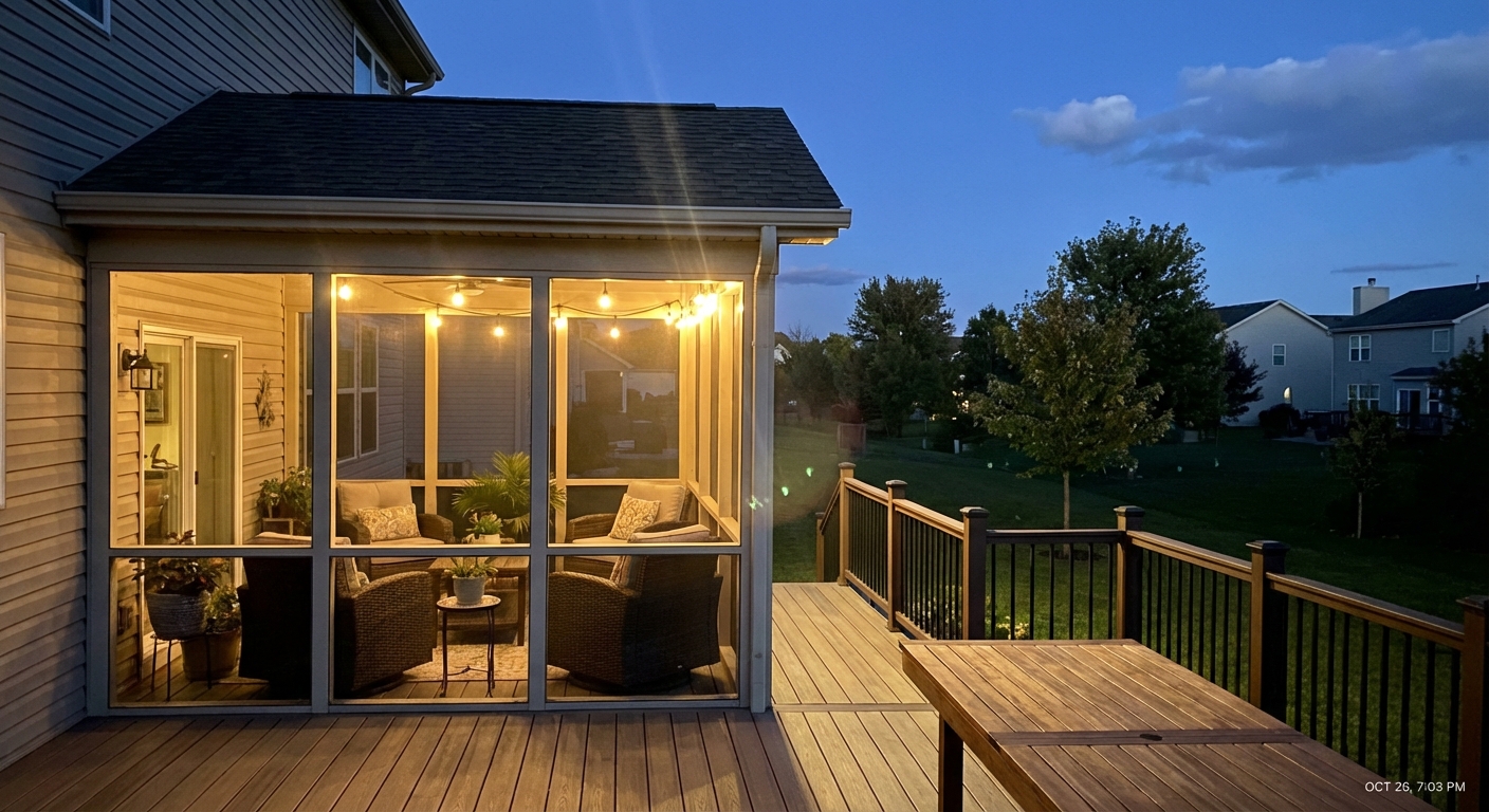 Screened Porch and Deck Combos in Illinois: Beat the Bugs & Weather